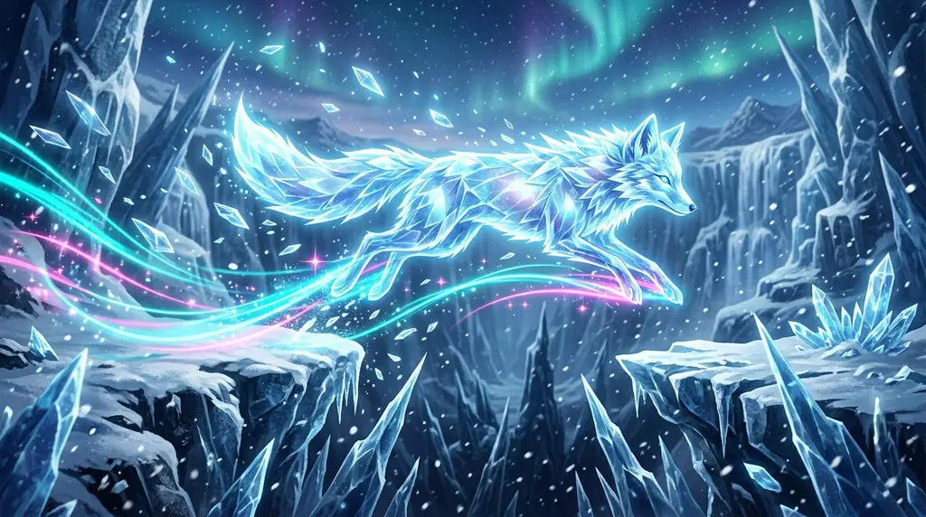Auror the fox guiding through the glacier